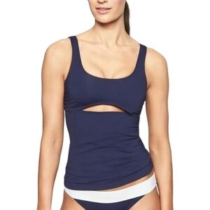 ATHLETA Mod Block Cutout Navy Tankini Size L